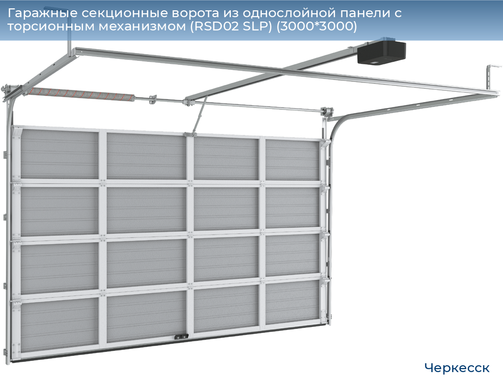 Гаражные секционные ворота из однослойной панели с торсионным механизмом (RSD02 SLP) (3000*3000), cherkessk.doorhan.ru