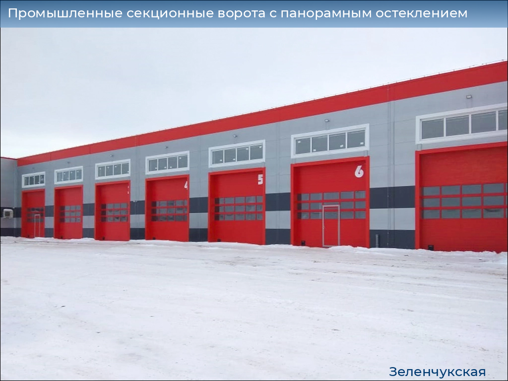 Промышленные секционные ворота с панорамным остеклением, 