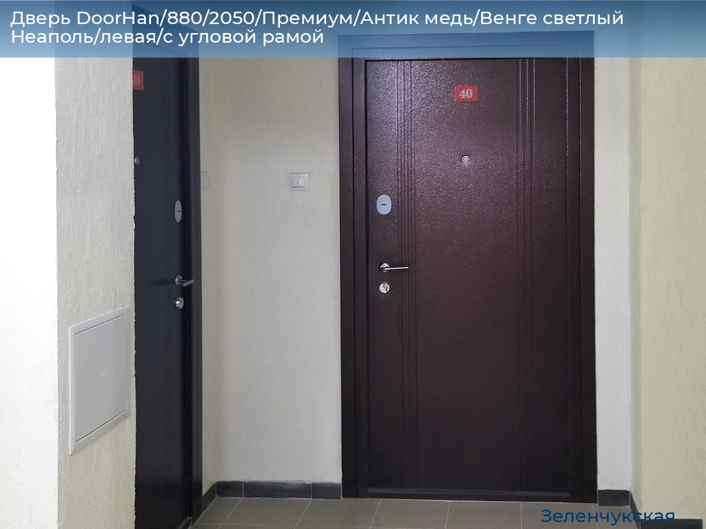 Дверь DoorHan/880/2050/Премиум/Антик медь/Венге светлый Неаполь/левая/с угловой рамой, zelenchukskaya.doorhan.ru