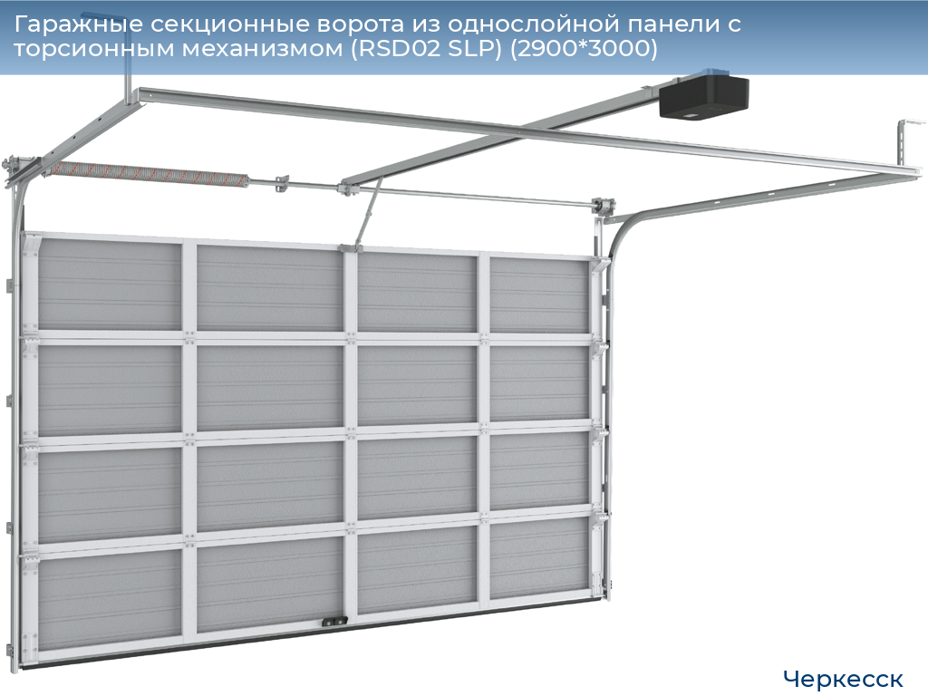 Гаражные секционные ворота из однослойной панели с торсионным механизмом (RSD02 SLP) (2900*3000), cherkessk.doorhan.ru
