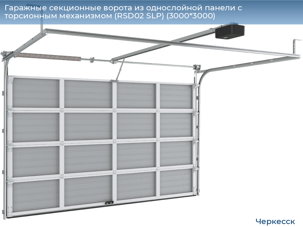 Гаражные секционные ворота из однослойной панели с торсионным механизмом (RSD02 SLP) (3000*3000), cherkessk.doorhan.ru
